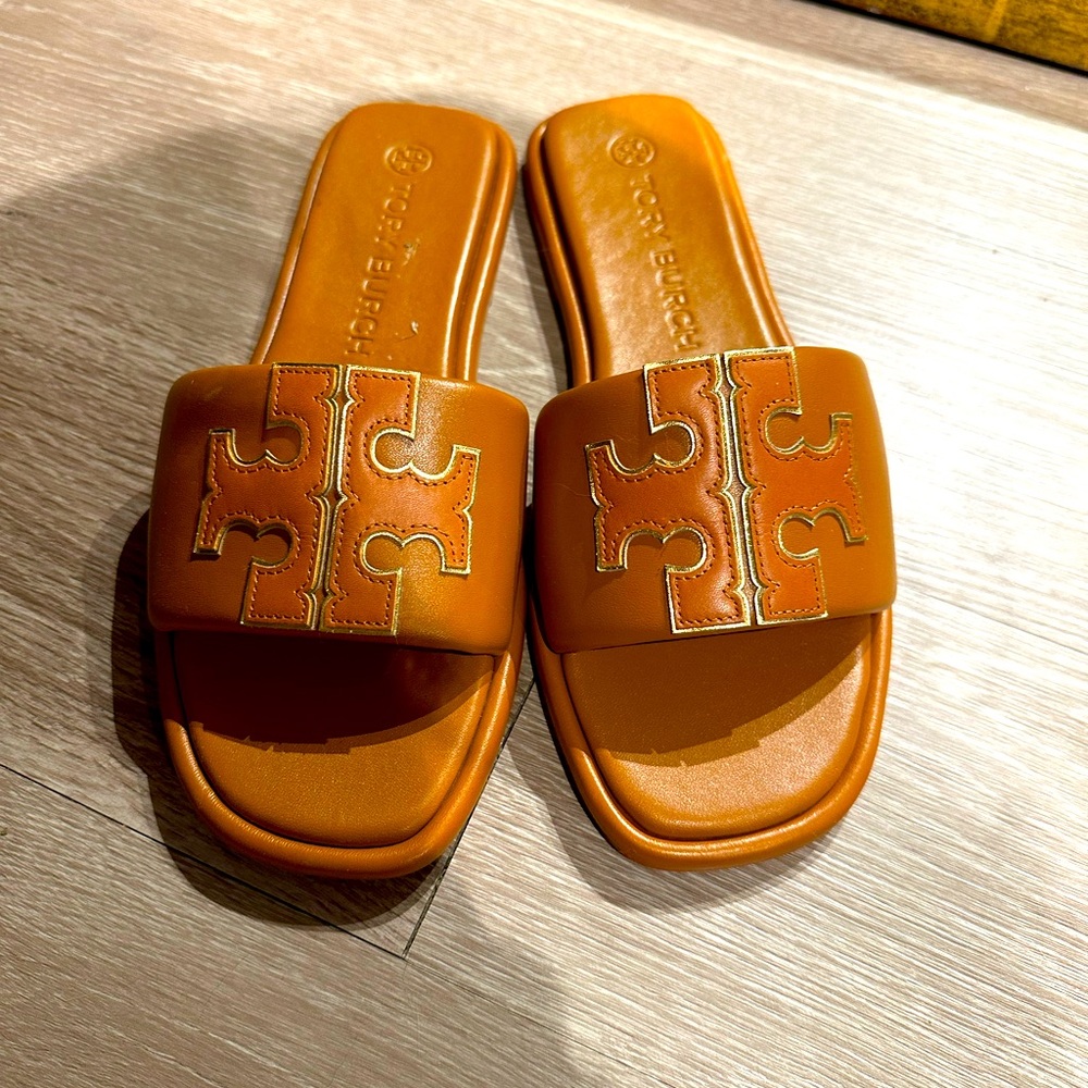 Tory Burch slides (or mules) orange, size 10